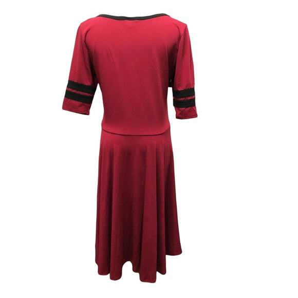 LuLaRoe Fit & Flare Dress  XL Red   Polyester Spandex - Picture 5 of 10